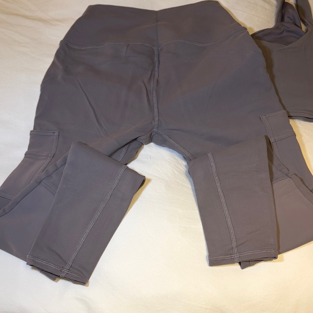ALO Yoga Gray Leggings and Top Set - Picture 7 of 8